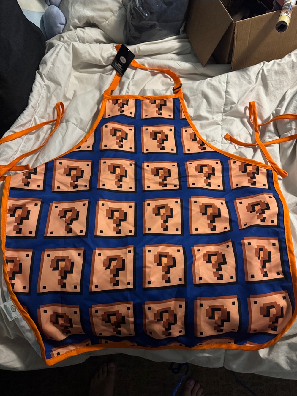 Nintendo Super Mario Bros. Apron in Blue and Orange